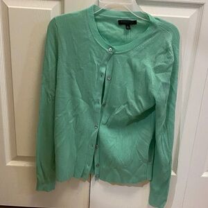Ann Taylor Mint Green Ribbed Cardigan